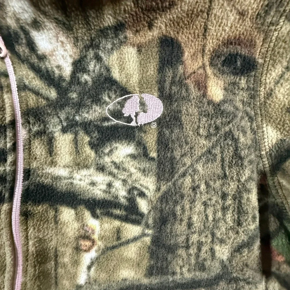 Mossy Oak Break-Up Infinity Fleece Jacket XL 16-18 Pink Trim Full Zip Camo